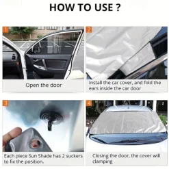 Cling Magnetic Winter Car Snow Cover Foldable Car Windshield Cover Sunshade Cover Easy to Enstall