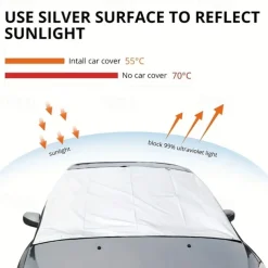 Cling Magnetic Winter Car Snow Cover Foldable Car Windshield Cover Sunshade Cover Easy to Enstall