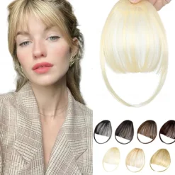 Clip in Bangs-Fake Bangs Hair Clip Wispy Bangs Hair Clip on Bangs For Women Clip Faux Bangs Hair Extensions Fringe With Temples Hairpieces Curved Bangs For Daily Wear