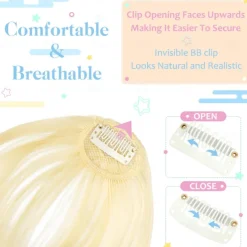 Clip in Bangs-Fake Bangs Hair Clip Wispy Bangs Hair Clip on Bangs For Women Clip Faux Bangs Hair Extensions Fringe With Temples Hairpieces Curved Bangs For Daily Wear