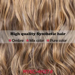 Clip In Hair Extension 20Inch 16 Clips Long Synthetic Hair Heat Resistant Hairpiece Natural Wavy Ombre Hair Piece 6Pcs/Set