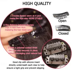 Clip In Hair Extension 20Inch 16 Clips Long Synthetic Hair Heat Resistant Hairpiece Natural Wavy Ombre Hair Piece 6Pcs/Set