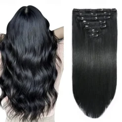 Clip in Hair Extensions Real Human Hair for Women Natural Human Hair 120G 7Pcs 1# 1B# 2# 4# 613#