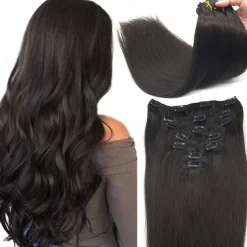 Clip In Hair Extensions Remy Human Hair Clip On Hair Extensions 7 Pcs 100 g Pack Straight Blonde 14-24 inch Hair Extensions