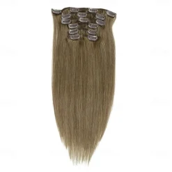 Clip In Hair Extensions Remy Human Hair Clip On Hair Extensions 7 Pcs 100 g Pack Straight Blonde 14-24 inch Hair Extensions