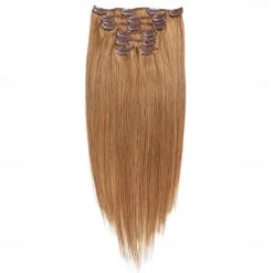 Clip In Hair Extensions Remy Human Hair Clip On Hair Extensions 7 Pcs 100 g Pack Straight Blonde 14-24 inch Hair Extensions