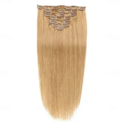 Clip In Hair Extensions Remy Human Hair Clip On Hair Extensions 7 Pcs 100 g Pack Straight Blonde 14-24 inch Hair Extensions