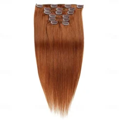 Clip In Hair Extensions Remy Human Hair Clip On Hair Extensions 7 Pcs 100 g Pack Straight Blonde 14-24 inch Hair Extensions