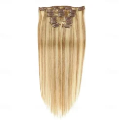 Clip In Hair Extensions Remy Human Hair Clip On Hair Extensions 7 Pcs 100 g Pack Straight Blonde 14-24 inch Hair Extensions