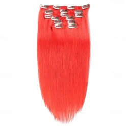 Clip In Hair Extensions Remy Human Hair Clip On Hair Extensions 7 Pcs 100 g Pack Straight Blonde 14-24 inch Hair Extensions