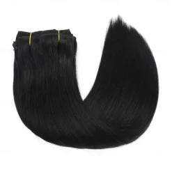 Clip in Hair Extensions Real Human Hair 9pcs 130g Jet Black Hair Extensions Straight Natural Soft Thick Remy Extensions Straight Clip in Hair Extensions Human Hair 22inch Jet Black Color