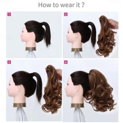 Clip in PonytailClip Claw Blonde Ponytails Extension Wavy 14 4.3 OZ Black Hair Extensions Synthetic SYXLCYGG Fake Hair pieces white Women Girl 12 16 20 Curly 22 Straight Fluffy¬ Tangled