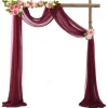 75*600cm Arched Door Gauze Curtain Outdoor Forest Lawn Wedding Decoration Hanging Curtain Wedding Decoration Cloth Curtain Pearl Chiffon Curtain