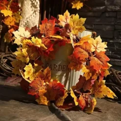 170CM Artificial Maple Vine, Fall Maple Leaf Garland, Outdoor Garden DIY Decoration, Wedding Festival Party Decoration, Autumn Thanksgiving Halloween Room Decor