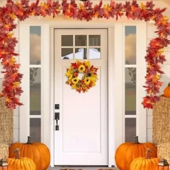 170CM Artificial Maple Vine, Fall Maple Leaf Garland, Outdoor Garden DIY Decoration, Wedding Festival Party Decoration, Autumn Thanksgiving Halloween Room Decor