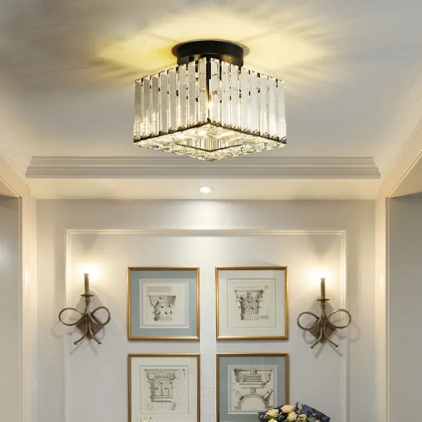 23cm Ceiling Lights LED Crystal Hallway Light Porch Light Square Metal Painted Finishes Modern 220-240V