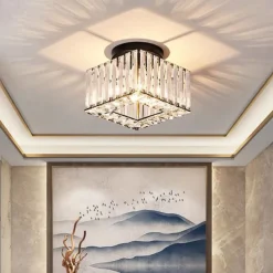 23cm Ceiling Lights LED Crystal Hallway Light Porch Light Square Metal Painted Finishes Modern 220-240V