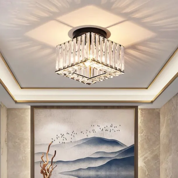 23cm Ceiling Lights LED Crystal Hallway Light Porch Light Square Metal Painted Finishes Modern 220-240V