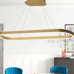 80/100cm Circle Design Pendant Light LED Nordic Style Aluminium Alloy Painted Finishes Modern Fashion for Dining Room Kitchen Living Room 110-240V 78W ONLY DIMMABLE WITH REMOTE CONTROL