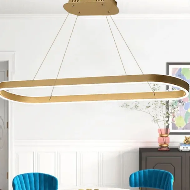 80/100cm Circle Design Pendant Light LED Nordic Style Aluminium Alloy Painted Finishes Modern Fashion for Dining Room Kitchen Living Room 110-240V 78W ONLY DIMMABLE WITH REMOTE CONTROL
