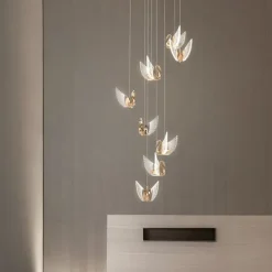 60cm Cluster Design Pendant Light LED Swan Design Metal Artistic Style Electroplated Contemporary Modern 220-240V