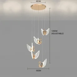 60cm Cluster Design Pendant Light LED Swan Design Metal Artistic Style Electroplated Contemporary Modern 220-240V