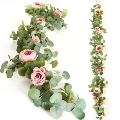 175CM Flower Garland Fake Peony Vine Artificial Flowers Hanging Peony IVY Garland for Room Wall Decor Hanging Baskets Wedding Arch Garden Background Decor