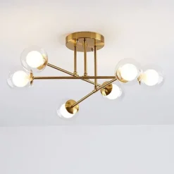 58cm LED Ceiling Light Nordic Sputnik Design Black Gold Globe Design Glass Chandelier Metal Artistic Style Sputnik Industrial Painted Finishes Artistic Nordic Style 110-120V 220-240V