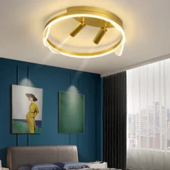 40cm LED Ceiling Light Nordic Modern Black Gold Circle Design Flush Mount Lights Metal Painted Finishes Nature Inspired 220-240V