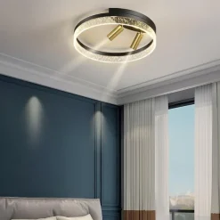 40cm LED Ceiling Light Nordic Modern Black Gold Circle Design Flush Mount Lights Metal Painted Finishes Nature Inspired 220-240V