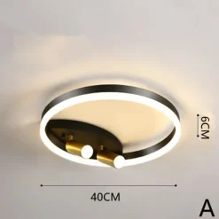 40cm LED Ceiling Light Nordic Modern Black Gold Circle Design Flush Mount Lights Metal Painted Finishes Nature Inspired 220-240V
