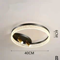 40cm LED Ceiling Light Nordic Modern Black Gold Circle Design Flush Mount Lights Metal Painted Finishes Nature Inspired 220-240V