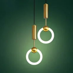 20cm LED Pendant Light Modern Nordic Ring Circle Desgin Bedside Light Living Room Bedroom Dining Room Metal Electroplated Modern 110-120V 220-240V