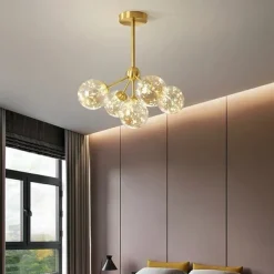 43cm LED Pendant Light Modern Nordic Globe Desgin Living Room Bedroom Flush Mount Lights Copper Brass 110-120V 220-240V
