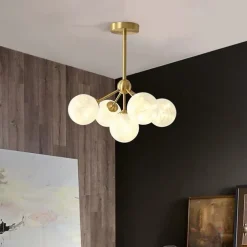 43cm LED Pendant Light Modern Nordic Globe Desgin Living Room Bedroom Flush Mount Lights Copper Brass 110-120V 220-240V