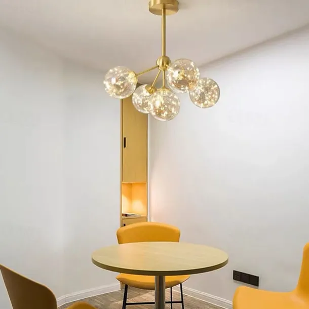 43cm LED Pendant Light Modern Nordic Globe Desgin Living Room Bedroom Flush Mount Lights Copper Brass 110-120V 220-240V