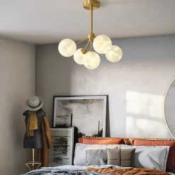 43cm LED Pendant Light Modern Nordic Globe Desgin Living Room Bedroom Flush Mount Lights Copper Brass 110-120V 220-240V