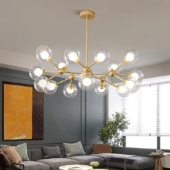 90cm LED Pendant Light Nordic Black Gold Globle Design Metal Painted Finishes Modern Christmas Decoration 110-120V 220-240V