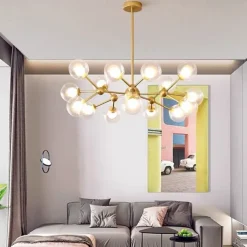 90cm LED Pendant Light Nordic Black Gold Globle Design Metal Painted Finishes Modern Christmas Decoration 110-120V 220-240V