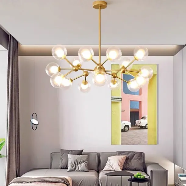 90cm LED Pendant Light Nordic Black Gold Globle Design Metal Painted Finishes Modern Christmas Decoration 110-120V 220-240V