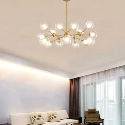 90cm LED Pendant Light Nordic Black Gold Globle Design Metal Painted Finishes Modern Christmas Decoration 110-120V 220-240V