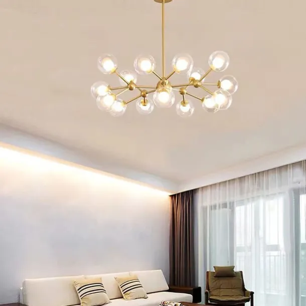 90cm LED Pendant Light Nordic Black Gold Globle Design Metal Painted Finishes Modern Christmas Decoration 110-120V 220-240V