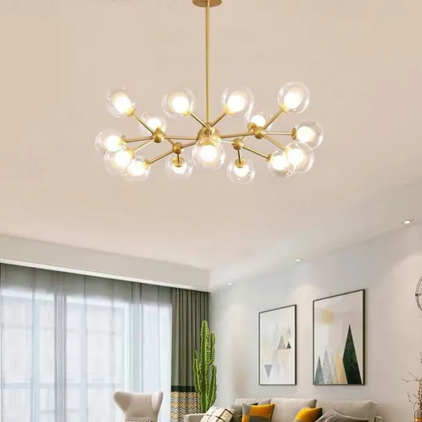 90cm LED Pendant Light Nordic Black Gold Globle Design Metal Painted Finishes Modern Christmas Decoration 110-120V 220-240V