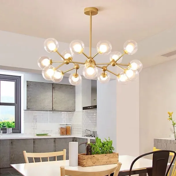 90cm LED Pendant Light Nordic Black Gold Globle Design Metal Painted Finishes Modern Christmas Decoration 110-120V 220-240V