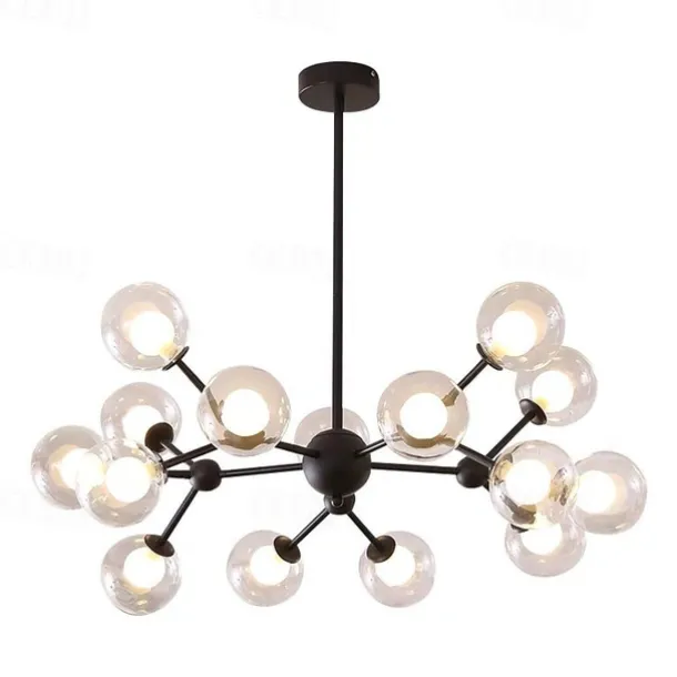 90cm LED Pendant Light Nordic Black Gold Globle Design Metal Painted Finishes Modern Christmas Decoration 110-120V 220-240V