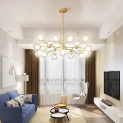 90cm LED Pendant Light Nordic Black Gold Globle Design Metal Painted Finishes Modern Christmas Decoration 110-120V 220-240V