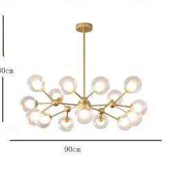 90cm LED Pendant Light Nordic Black Gold Globle Design Metal Painted Finishes Modern Christmas Decoration 110-120V 220-240V