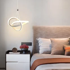 22cm 1-Light 15W Mini Pendant Light LED Ambient Lamp Aluminum Black White Painted for Living Room Bedroom Dining Room Warm White / White