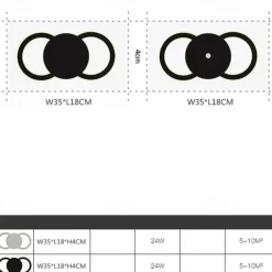 35cm New LED Ceiling Light Modern Black White Porch Lamp Corridor Lamp Bedroom Living Room Lamp Modern Simple Creative Wall Lamp Study Lamp Balcony Multi Purpose Lamp