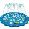 100cm/39.37in Extra Large Luxury Outdoor Toy - Portable Swimming Pool with Water Sprinklers Alphabet & Number Learning Mat Vibrant Rainbow Design PVC Material Ideal for Youngsters Aged 3-5 Summer